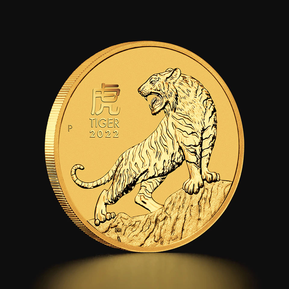 1oz Australian Lunar Year of the Tiger 2022 Gold Coin - Tavex Bullion