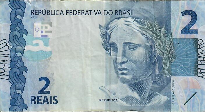 Obverse of new series banknote 2 Brazilian real