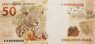 Reverse of new series banknote 50 Brazilian real