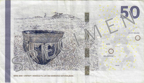 Reverse of banknote 50 Danish krone