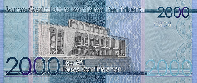Reverse of banknote 2000 Dominican peso