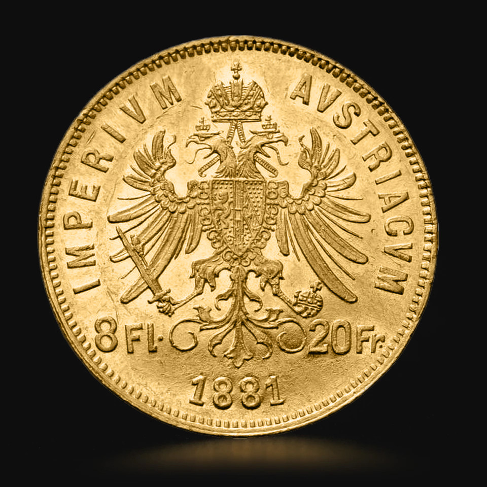 20 franaka/8 forinti zlatni dukat Franc Jozef, Austrougarska