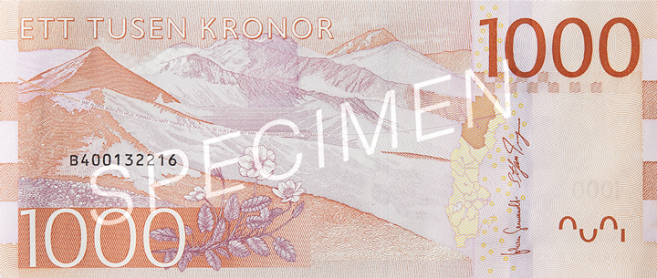 Reverse of banknote 1000 Swedish krone