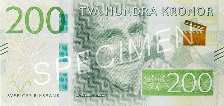 Obverse of banknote 200 Swedish krone