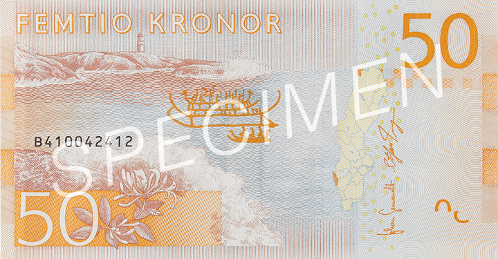 Reverse of banknote 50 Swedish krone