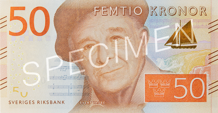 Obverse of banknote 50 Swedish krone