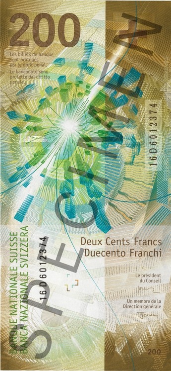 Reverse of banknote 100 Swiss franc