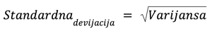 standardna devijacija formula