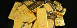 gold bars and coins